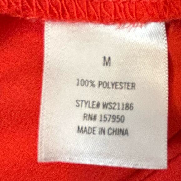 Harper Heritage Top Womens Size M Orange 2-Layer Loose Flowy Fit Date Night Chic - Picture 7 of 8